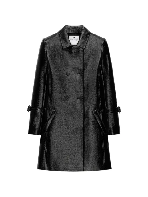 Courrèges double-breasted vinil coat Black 326CMA301VY00149999