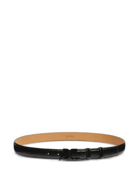 Courrèges AC logo-plaque leather belt Black 325ACE020CR0043