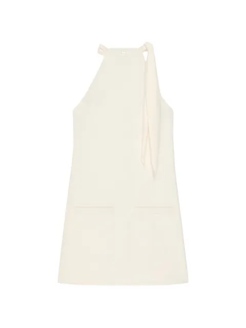 Courrèges neck-detail mini dress Neutrals 326CRO893PL01700001