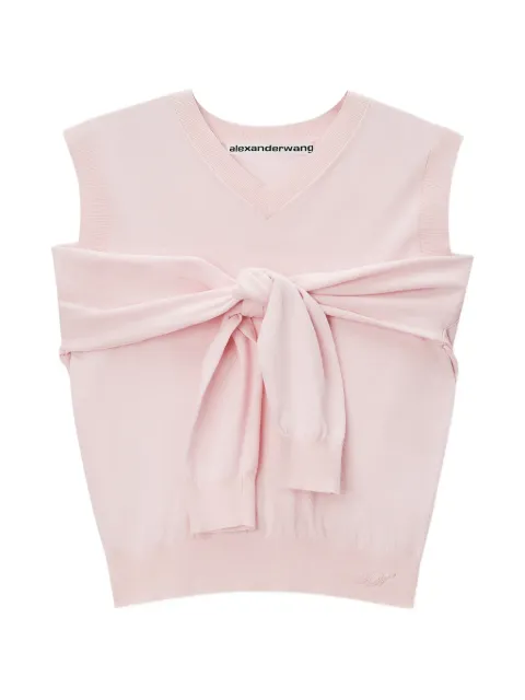 Alexander Wang wrapped-detail V-neck sweater vest Pink 1KC3261080