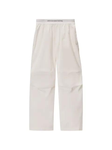 Alexander Wang logo-waistband wide-leg trousers White 1WC3264062