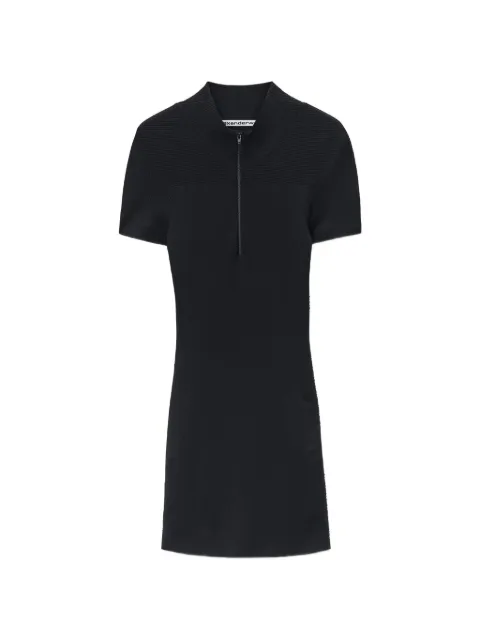 Alexander Wang logo-tape mock-neck mini dress Black 1KC3266070