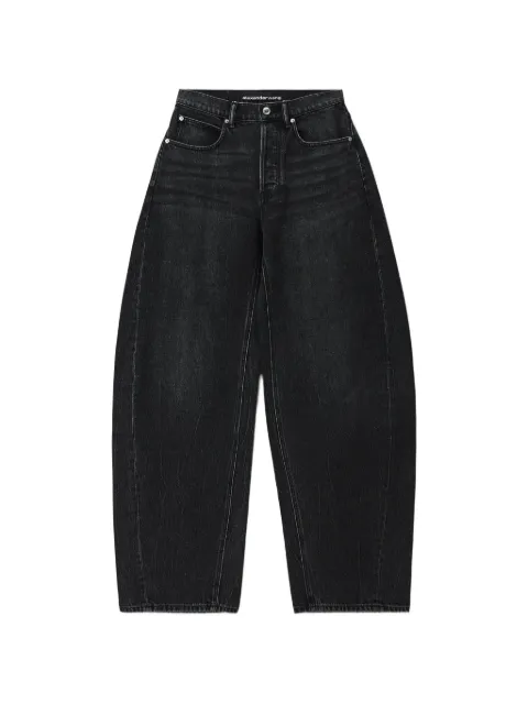 Alexander Wang crystal-logo oversized jeans Black 4DC3264612