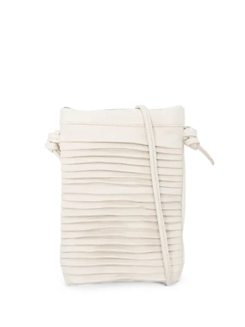 SOMMET mini Paloma Rows pleated crossbody bag Neutrals PALOMAROWS