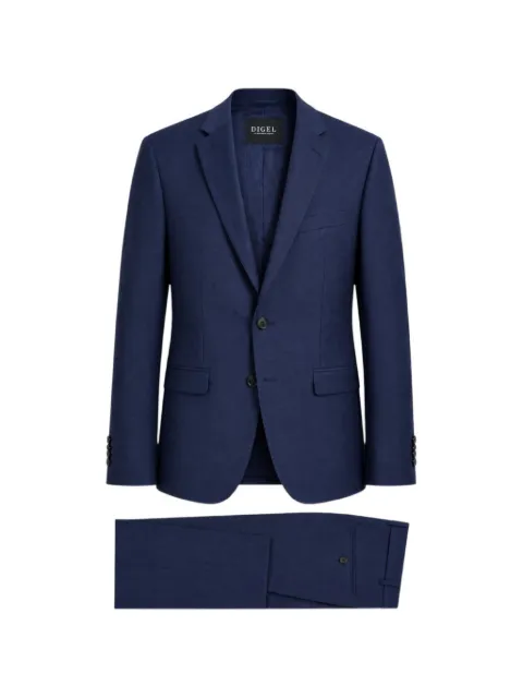 Digel textured single-breasted suit Blue 99652