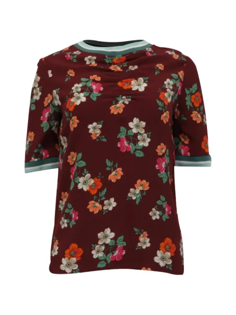 Maje Liatis floral-print top Red GILTPUUSCL743116W