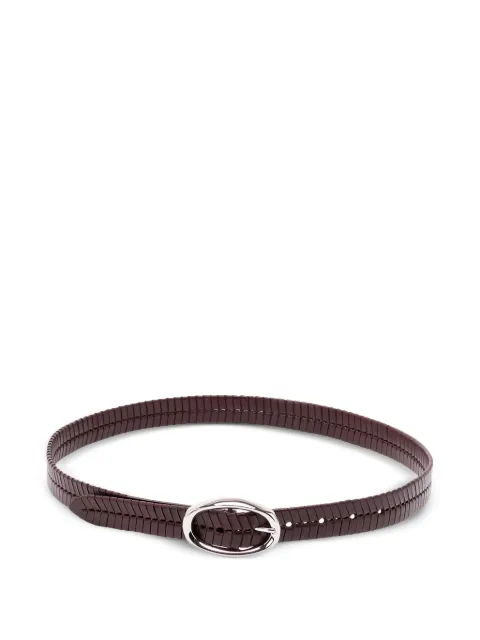 Brunello Cucinelli chevron-effect braided leather belt Brown MAUHJ349C4181