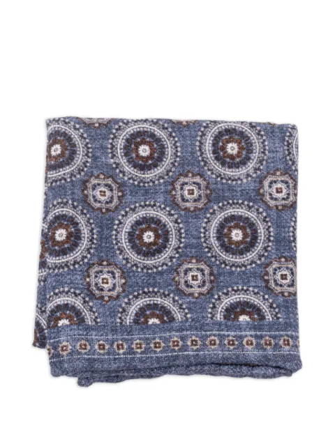 Brunello Cucinelli geometric-print pocket square Blue MI8980091C9765