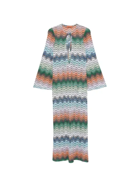 Missoni zigzag-knit cut-out maxi dress Green MC26SQ04BR015D
