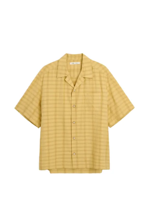Cmmn Swdn Ture check-pattern button-down silk shirt Yellow M18W682