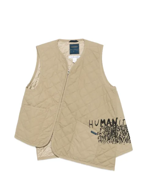 Comme Des Garçons Shirt quilted asymmetric gilet Neutrals FQJ523