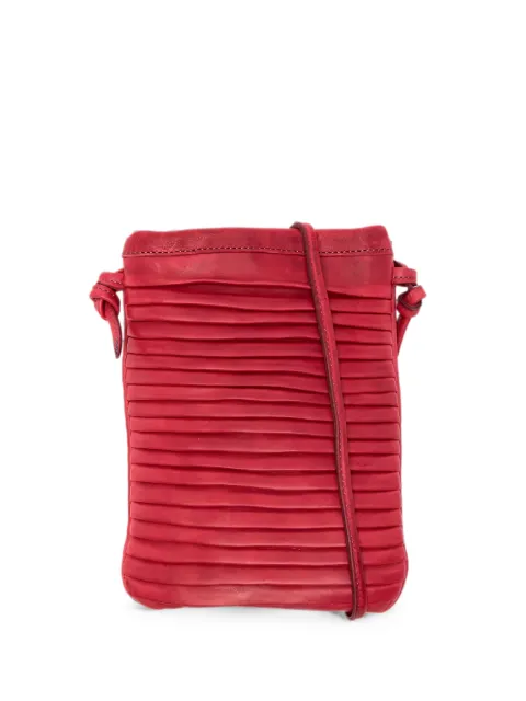 SOMMET Paloma Rows pleated leather shoulder bag Red PALOMAROWS