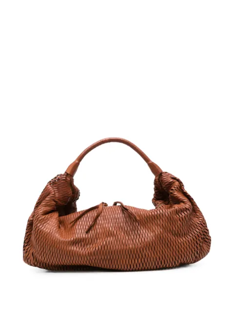 SOMMET Aura Rete laser-cut shoulder bag Brown AURARETE