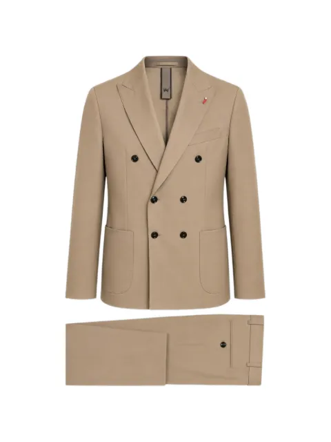 MULISH double-breasted peak-lapel suit Neutrals DANTEABS707
