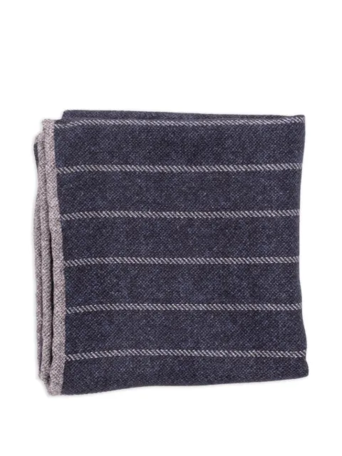 Brunello Cucinelli pinstriped silk pocket square Blue MI8960091C2425