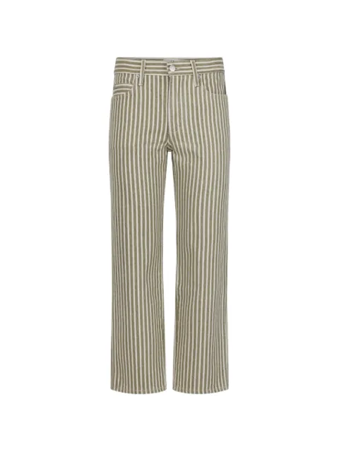 AMO Billie striped cotton jeans Green DB47125BG