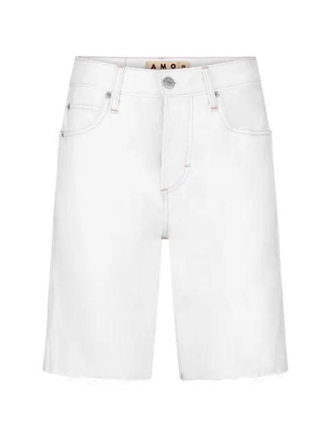 AMO Steph raw-cut denim shorts White DB471281C