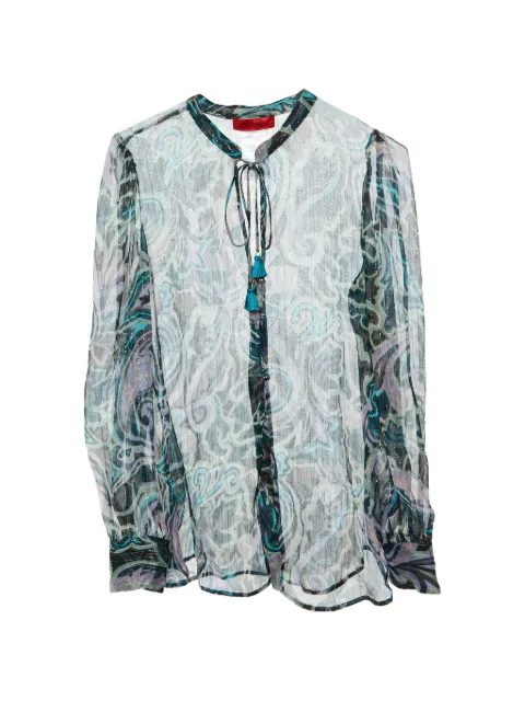 MAX&Co. printed tie-up neck detail blouse Green 1075147