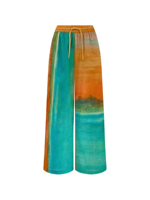 Donde Esteban Formentera cotton-voile wide-leg trousers Blue HS26TRO105