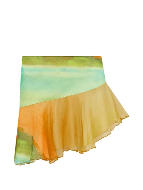 Donde Esteban Formentera ruffled silk mini skirt Orange HS26SKI113