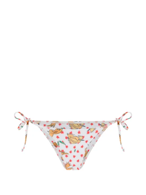 Donde Esteban bird-print side-tie bikini bottoms White HS26BIK021BOT