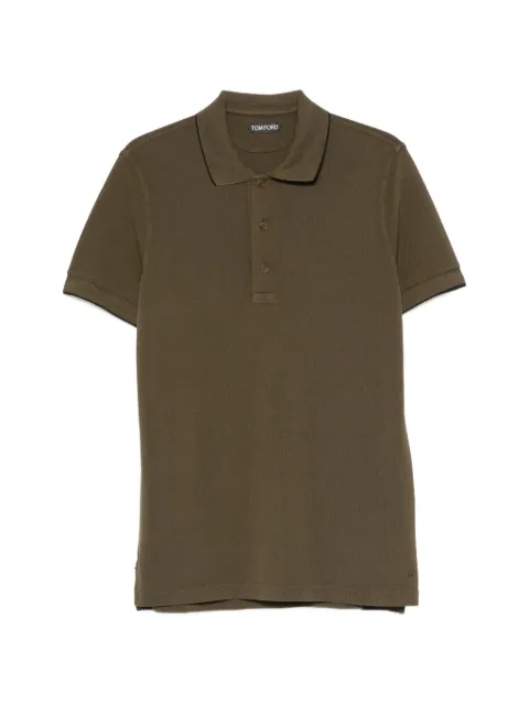 TOM FORD tipped-collar polo shirt Green JPS019JMT015