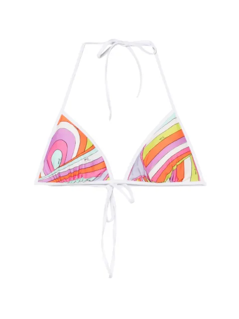 PUCCI Iride-print triangle bikini top Pink 6HMX716H875