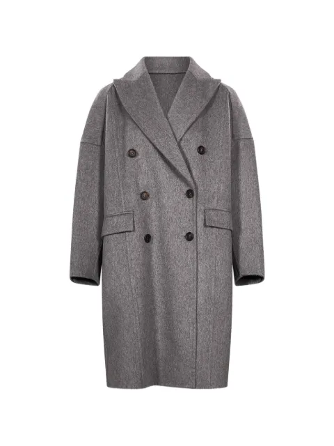 Brunello Cucinelli double-breasted drop-shoulder cashmere coat Grey MD5039677C062