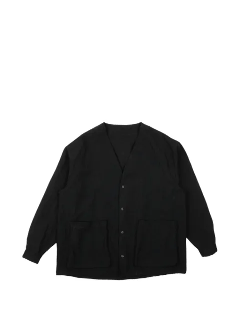 Naked and Famous Wise Guy button-down cotton shirt jacket Black 120140804