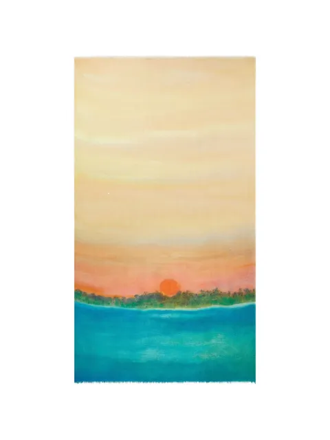 Donde Esteban Formentera landscape-print pareo Yellow HS26PAR111