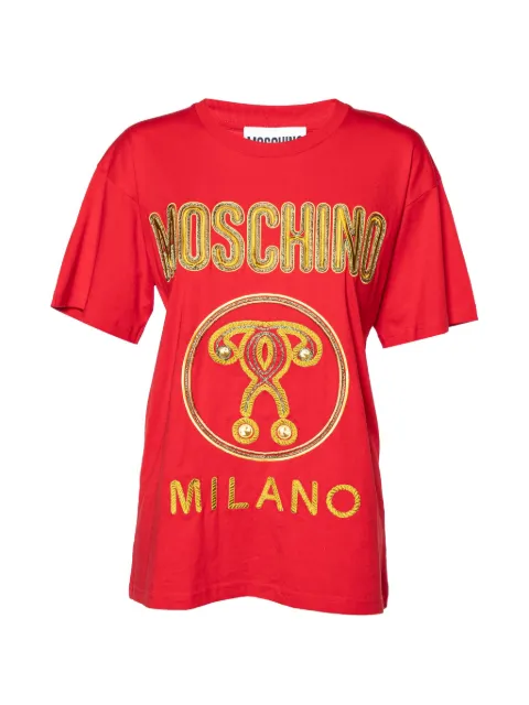 Moschino Pre-Owned Couture logo-embroidered T-shirt Red 832251