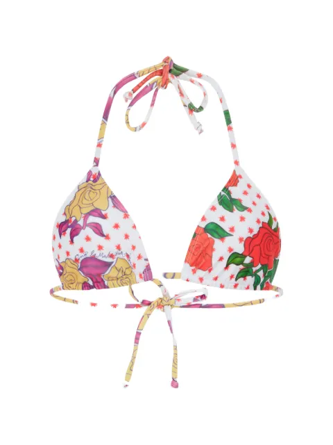 Donde Esteban floral-print triangle bikini top White HS26BIK021TOP