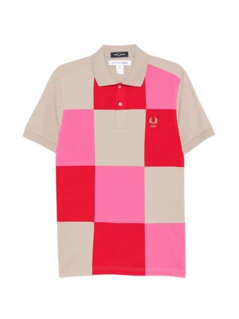 Comme Des Garçons Shirt patchwork-effect logo-embroidered polo shirt Neutrals FQT501