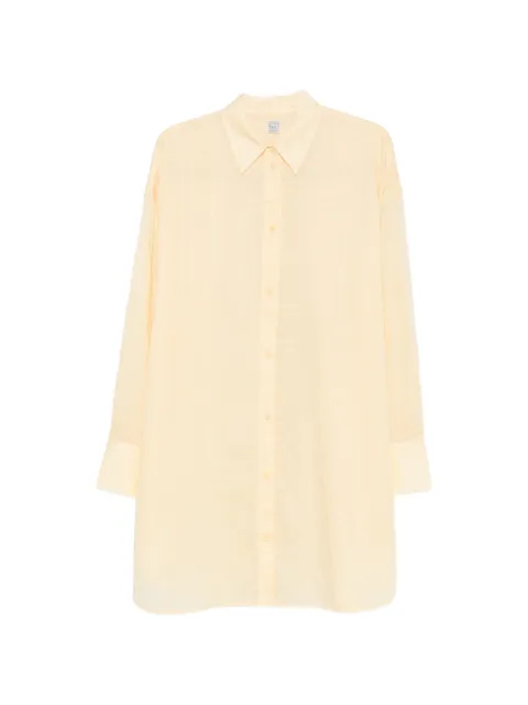 TOTEME embroidered-logo shirt Yellow 263WRD0254FB0239380