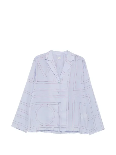TOTEME geometric-pattern long-sleeve shirt Blue 243WRT976FB0239