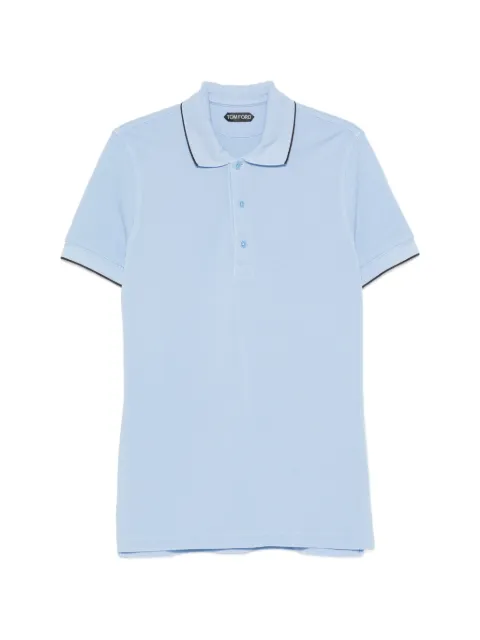 TOM FORD contrast-trim polo shirt Blue JPS019JMT015