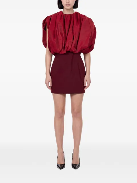 Magda Butrym mini balloon-sleeve gathered dress Red 152726