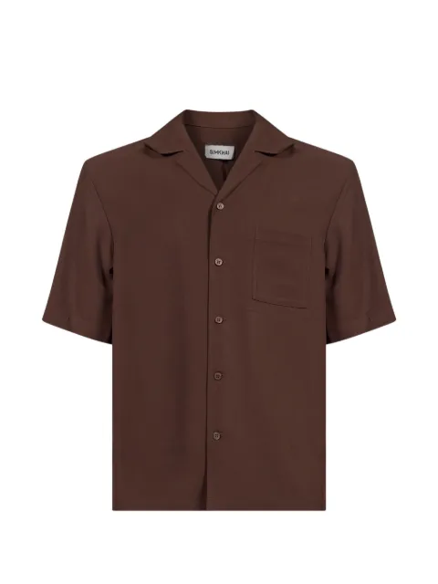SIMKHAI Cade Camp short-sleeve shirt Brown 4262002