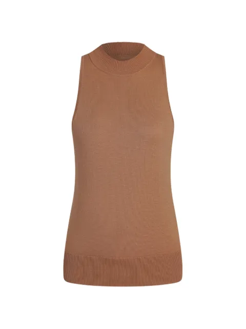 12 STOREEZ Mawata sleeveless ribbed-trim top Brown 137942