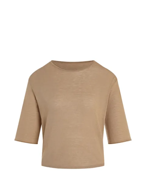 12 STOREEZ Mei silk-cotton T-shirt Brown 136937