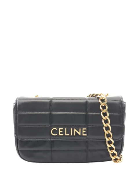 Celine Pre-Owned 2010-2026 Matelasse Goatskin Monochrome Chain shoulder bag Black SS1XTNJFPNHCX7XX
