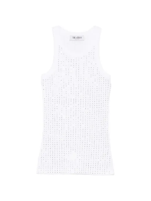 The Attico rhinestone-embellished tank top White 251WCN00004JJJ051TR