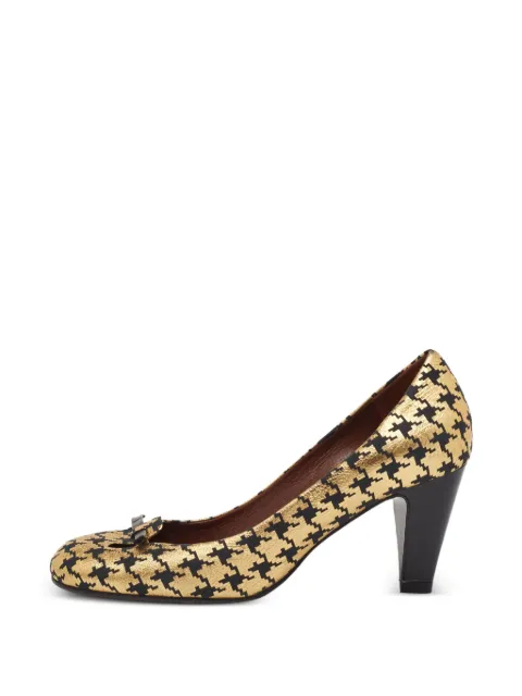 Marc Jacobs Vintage houndstooth-pattern round-toe pumps Gold 1285652