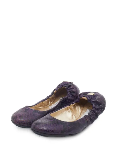 Jimmy Choo Pre-Owned python-embossed leather ballet flats Purple 714128
