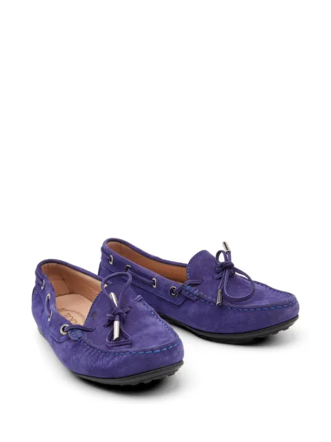 Tod's Vintage bow slip-on loafers Purple 797034