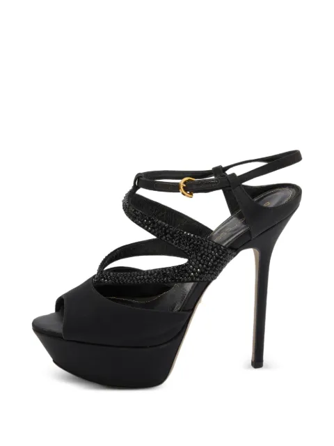 Sergio Rossi crystal-embellished platform sandals Black 773075