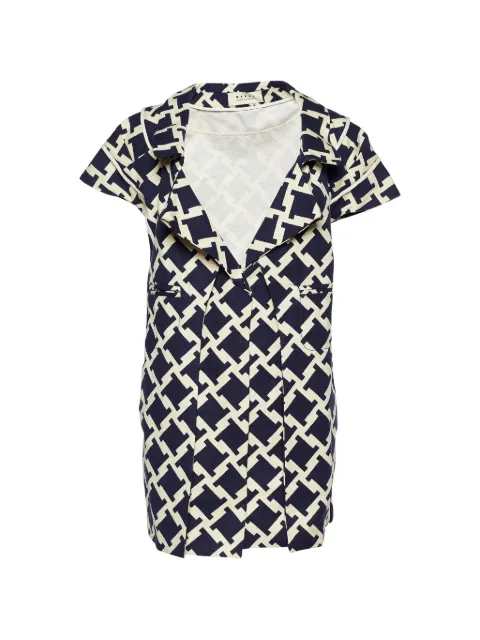Marni Pre-Owned 2011 houndstooth-print short-sleeve top Blue 686397