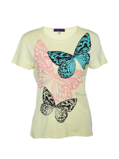 Kenzo Pre-Owned butterfly-print T-shirt Yellow 870116