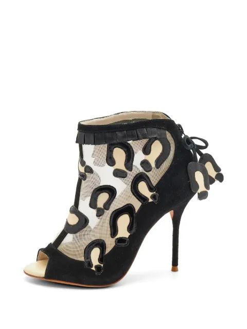 Sophia Webster leopard-print mesh heeled boots Black 742388