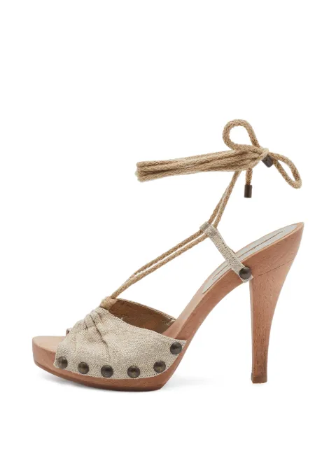 Stella McCartney Pre-Owned wooden platform sandals Neutrals 750229